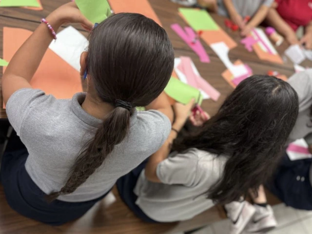 Kids working on crafting activity 