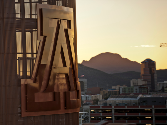 Campus views from the stadium roof in the evening.