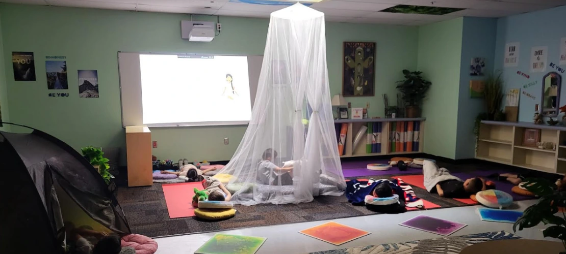 Students enjoying the Zen Den at Rivera Elementary