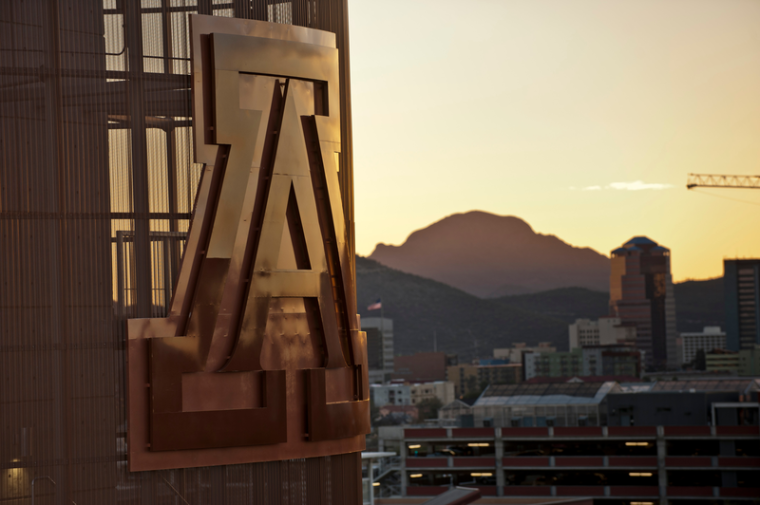 Campus views from the stadium roof in the evening.