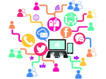 Graphic depicting ways of staying connected online