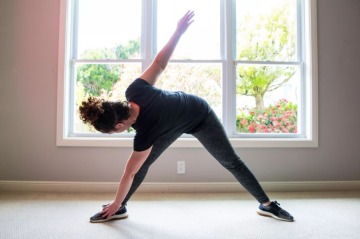 woman stretching