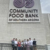 people at community food bank